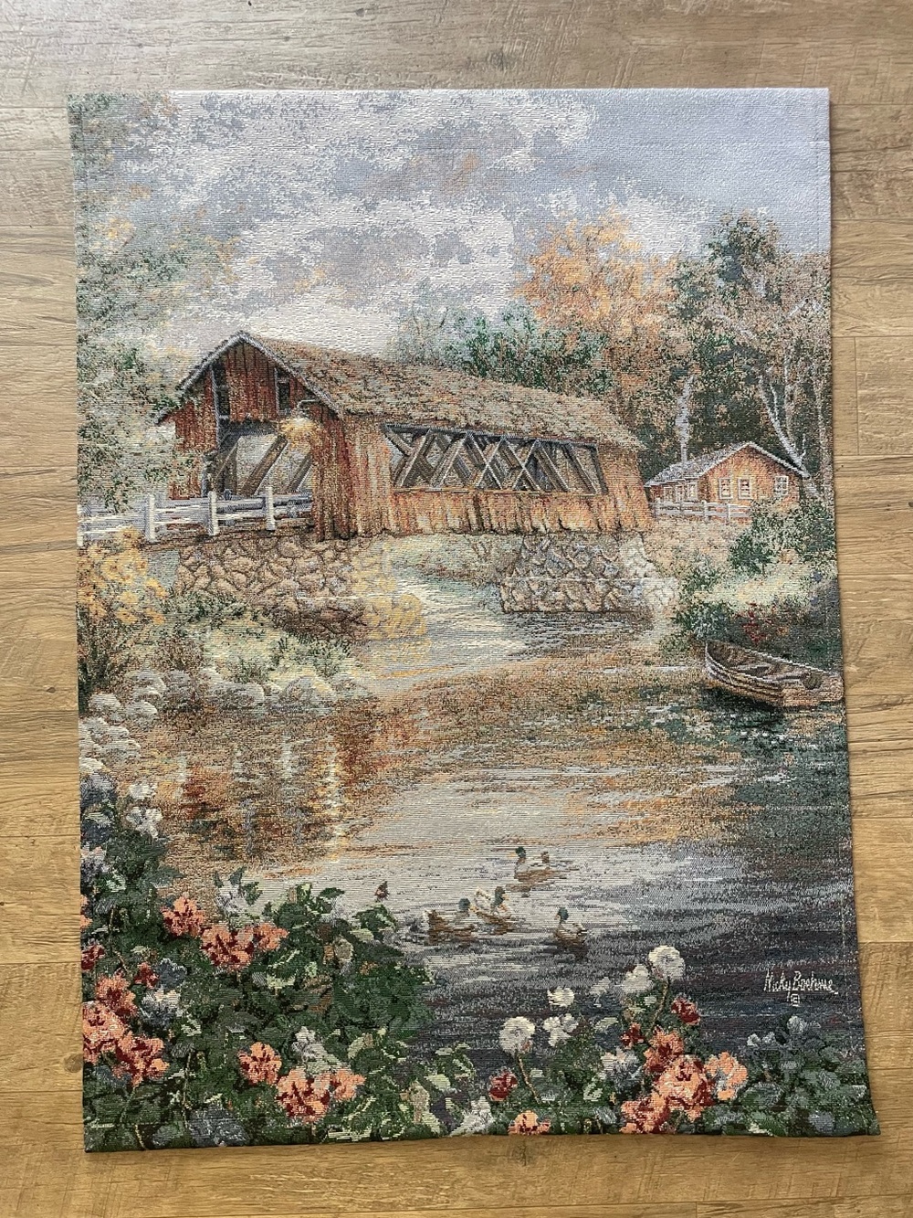 Vintage Country Thoroughfare Tapestry Wall Hanging by Nicky Boehme 26x36